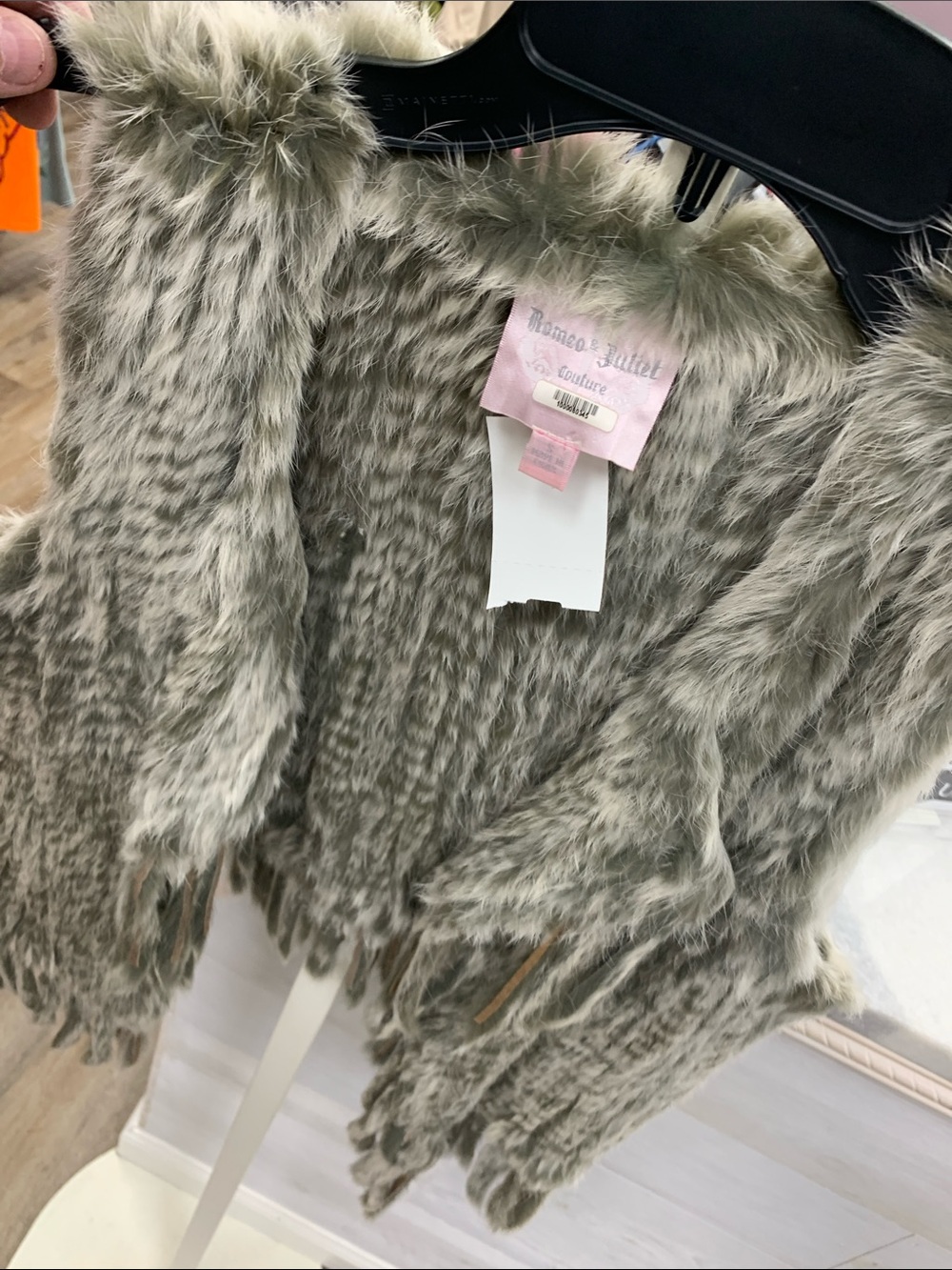 Romeo & Juliet Couture Olive Taupe Faux Fur Vest - Picture 8 of 8